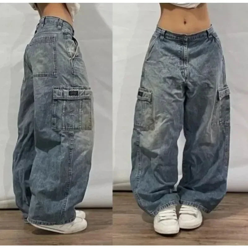 Embroidered Baggy Skater Jeans