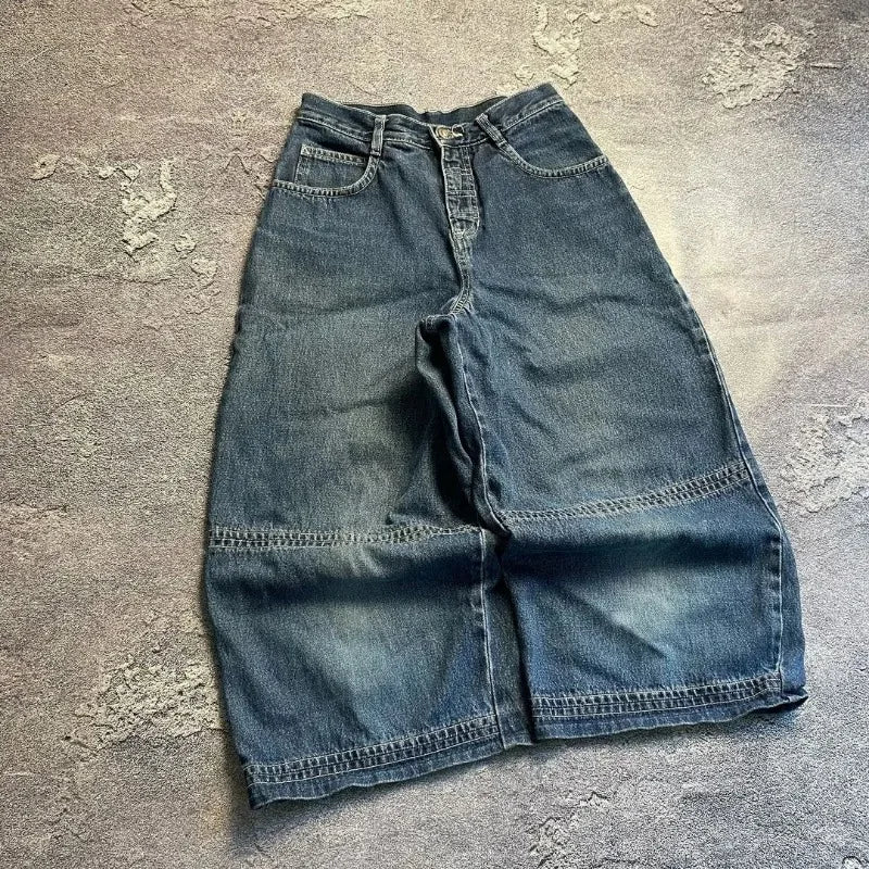 Embroidered Designed Baggy Jeans