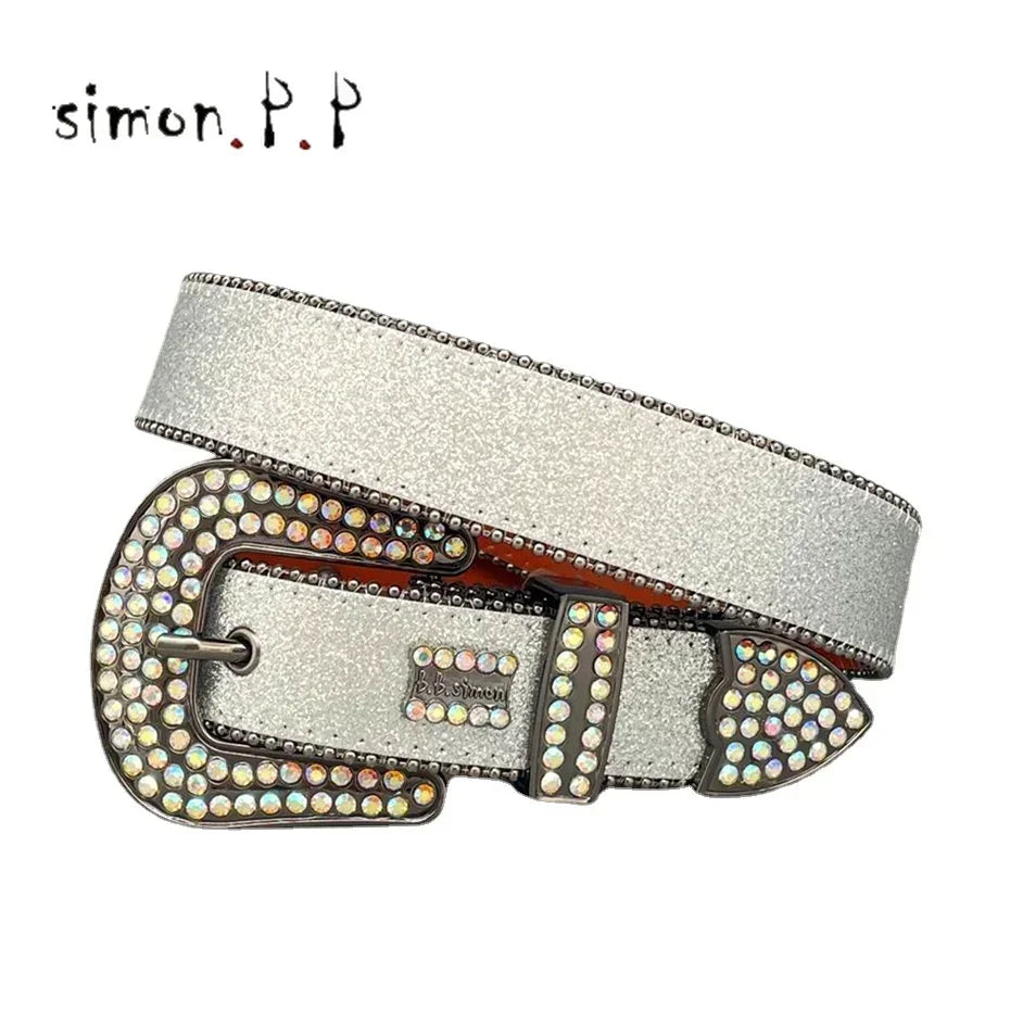 Punk Dark Western Rhinestones Belts