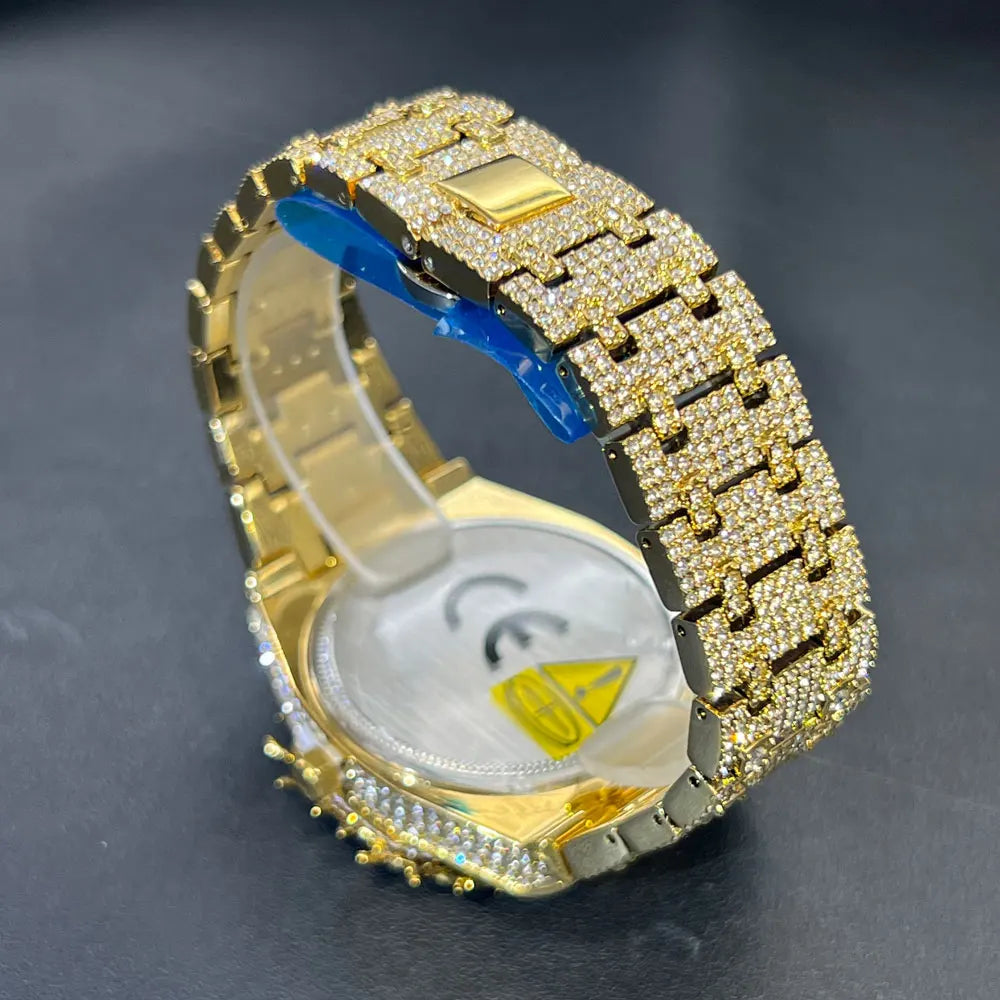 Full Diamond Jesus Thorns Watch Gold and Silver