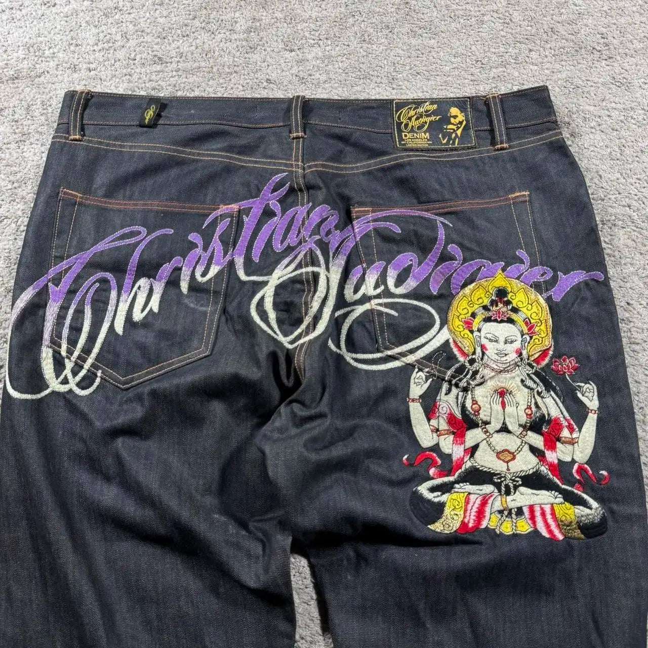 Embroidered design Wide Leg Baggy Jeans