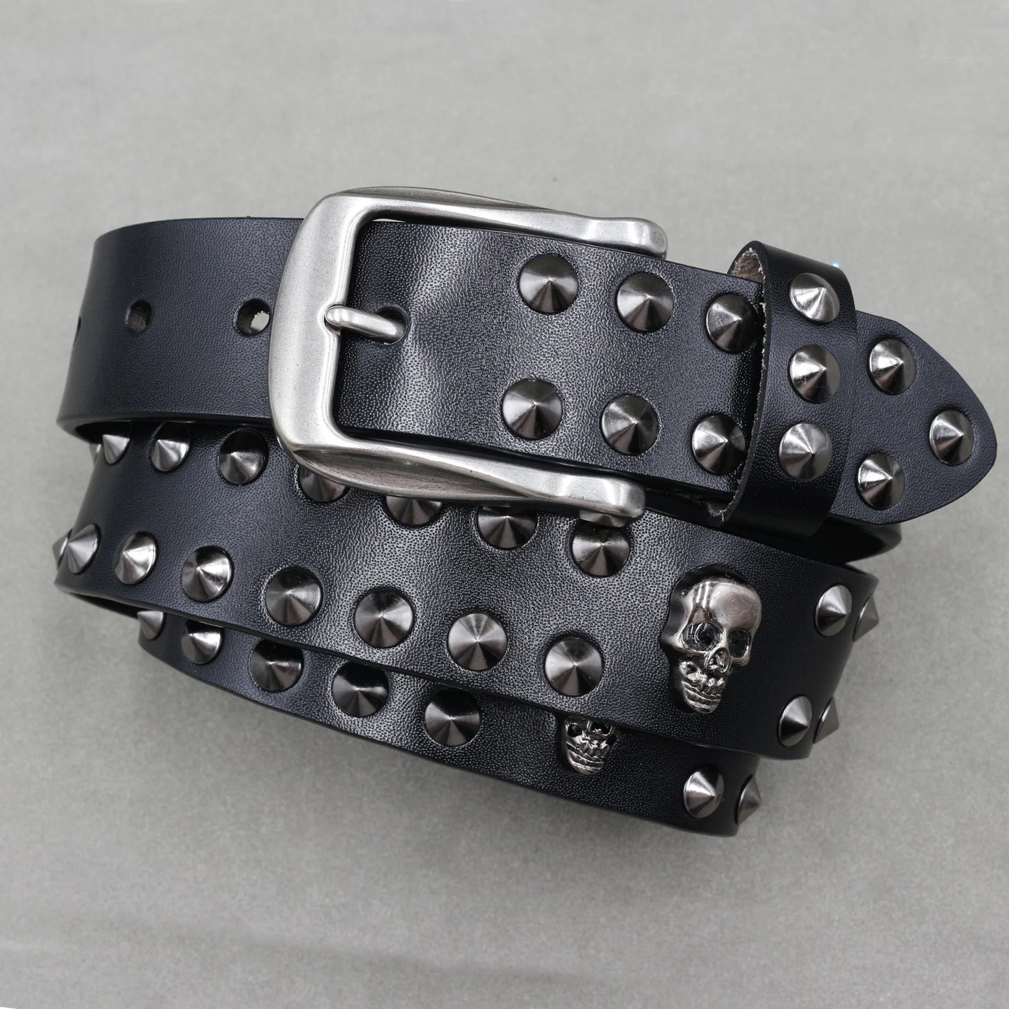 Metal Rivet Leather Belt