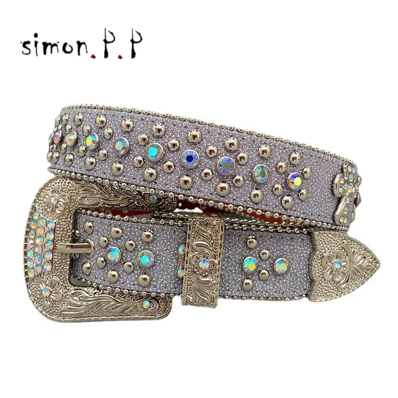 Punk Dark Western Rhinestones Belts