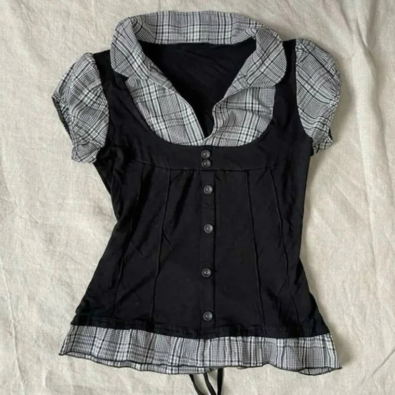 Striped Collar Polo T-shirt