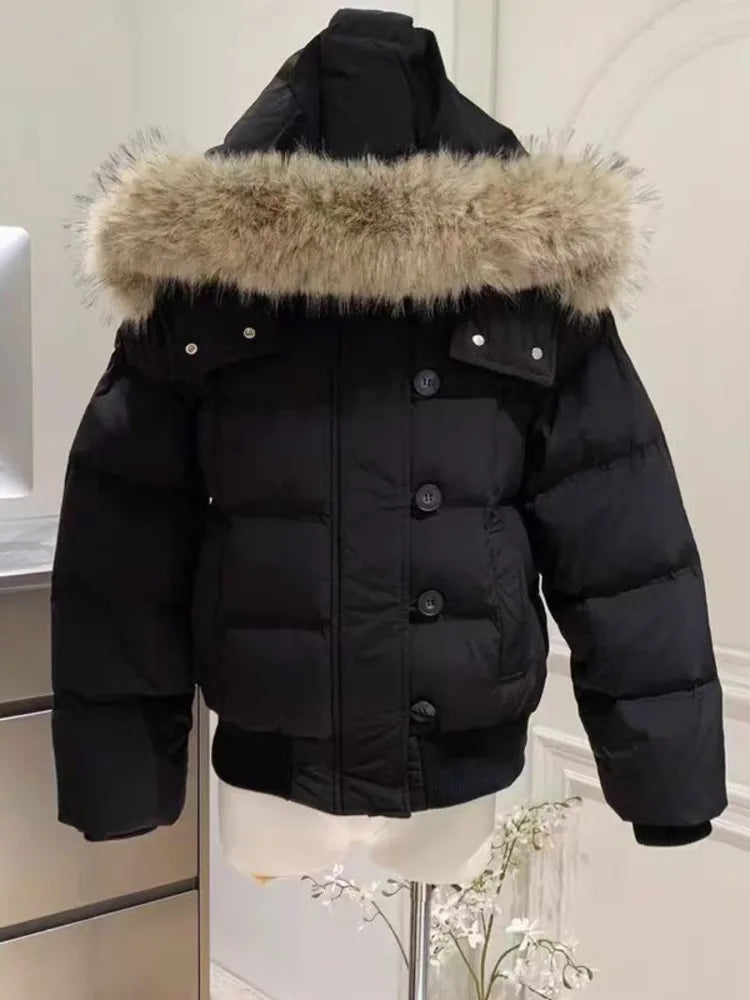 Faux Fur Puffer Bomber Coat