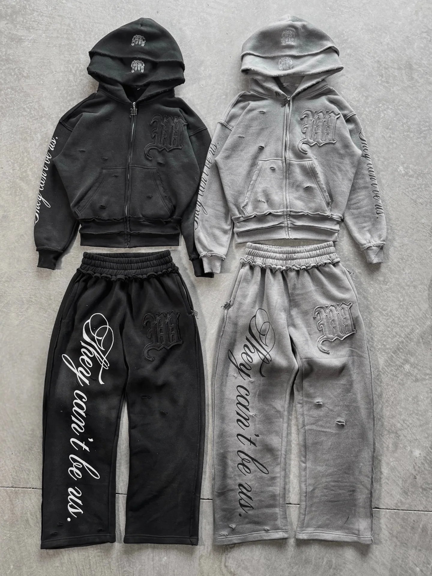 Cursive lettering Hoodie Set