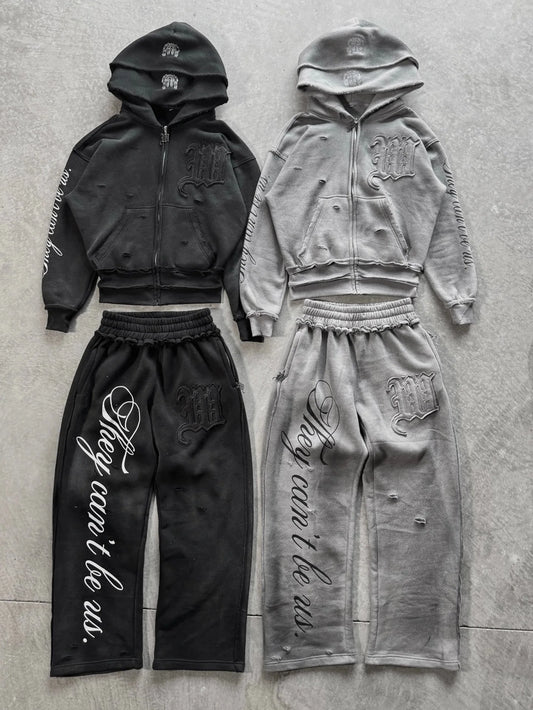 Cursive lettering Hoodie Set
