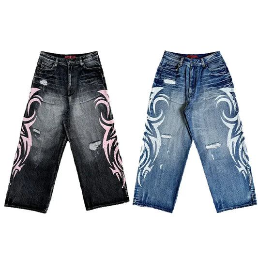 Baggy Side Design Jeans