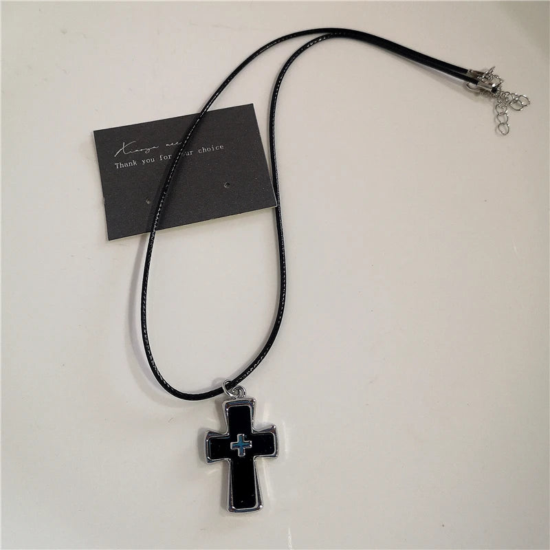 Black Cross Pendant Chain