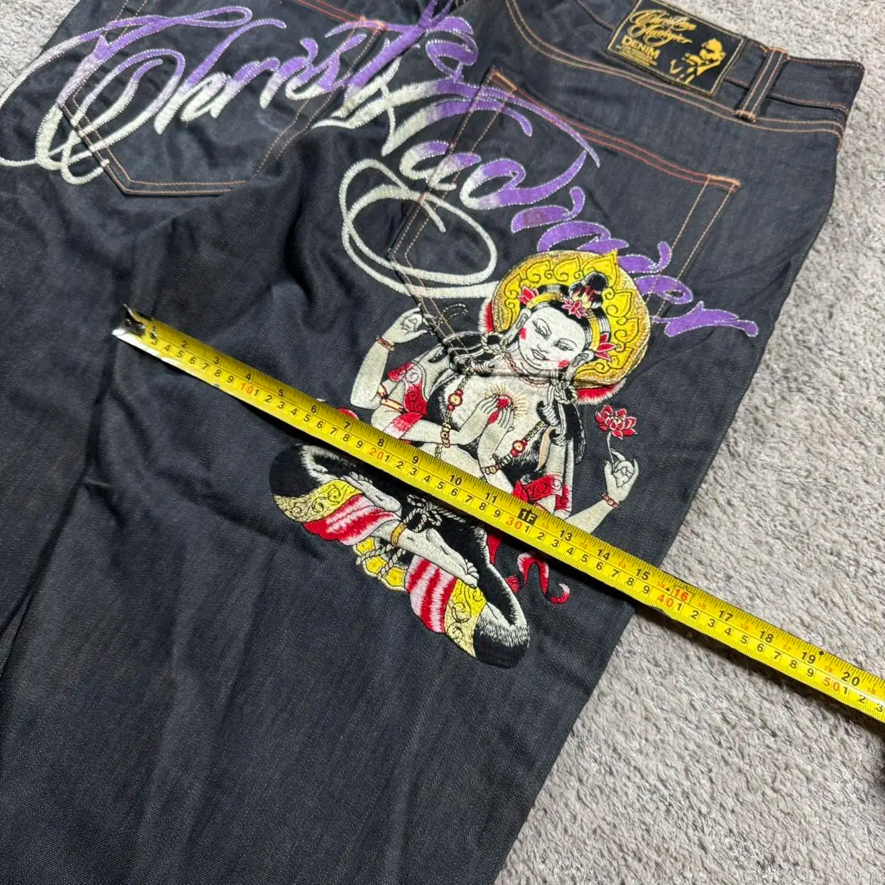 Embroidered design Wide Leg Baggy Jeans