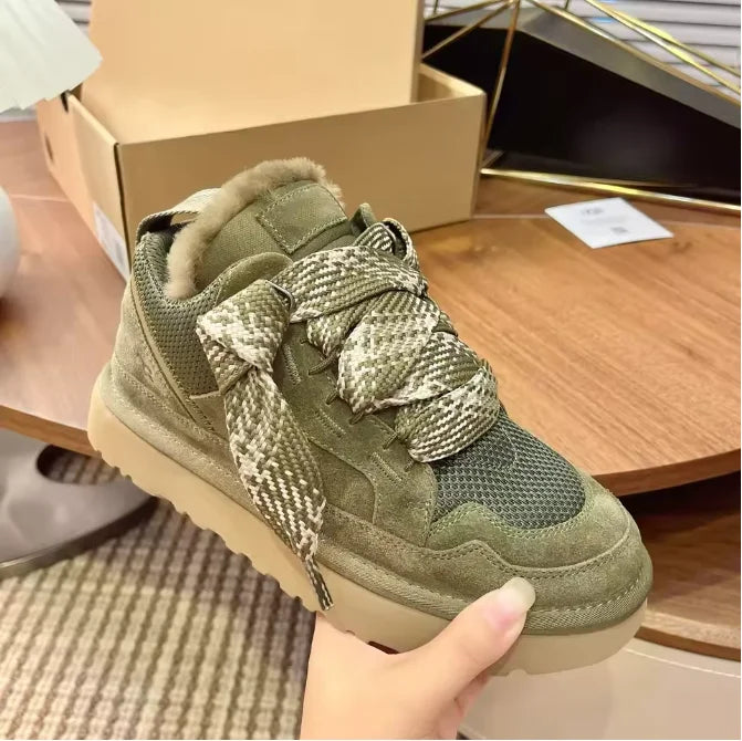 Fuzzy Lined Snow Sneakers Women