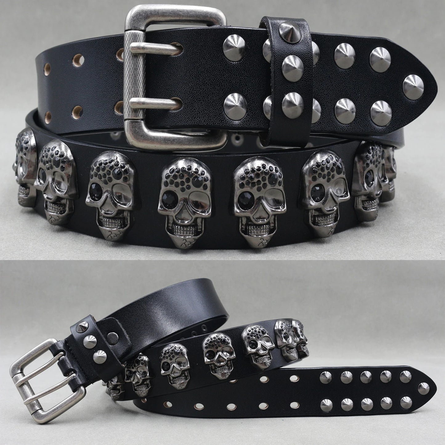 Metal Rivet Leather Belt