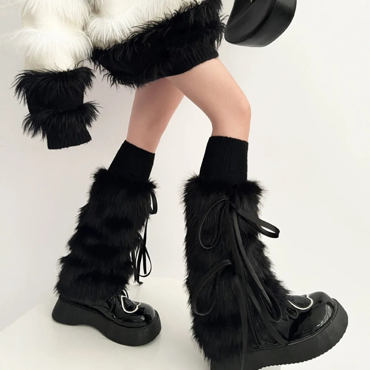 Winter Fuzzy Rabbit Fur Leg Warmers