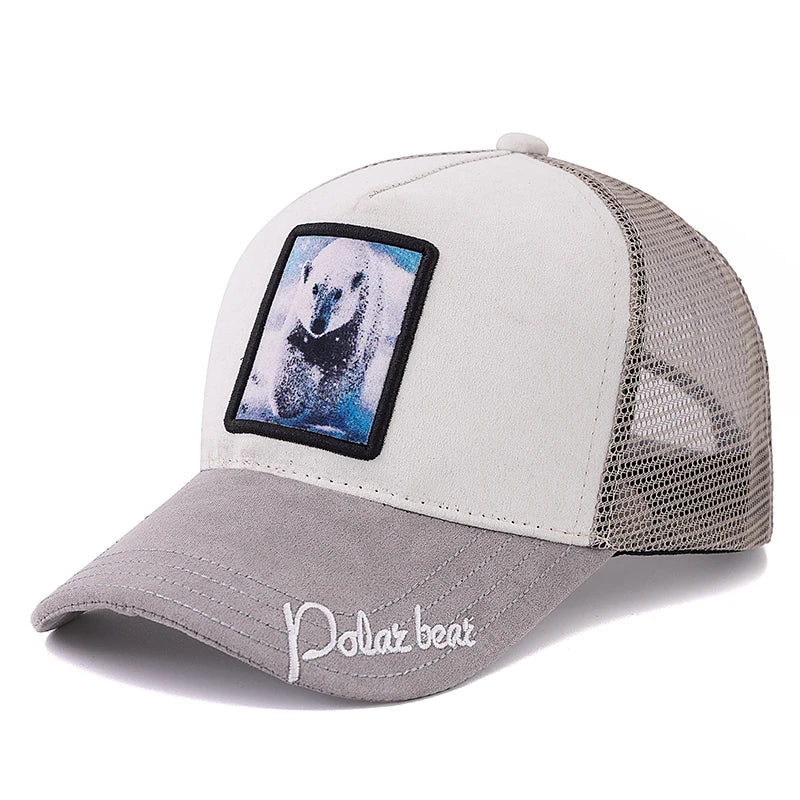 Unisex Mesh Cap Lion Patch Design Cap