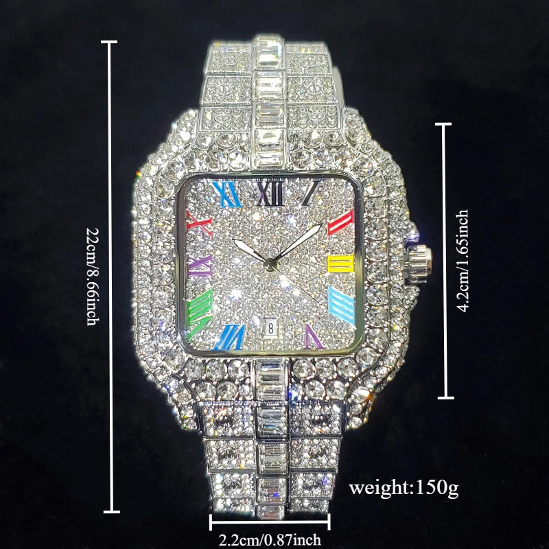 Rectangle Shaped Iced Out Watch