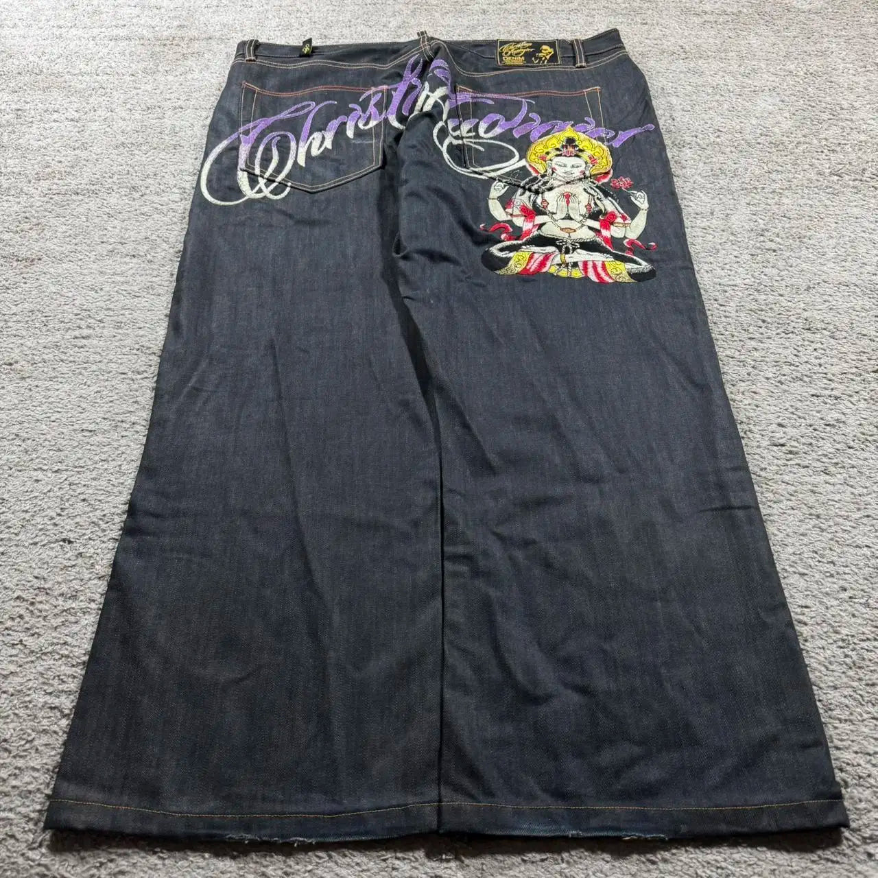Embroidered design Wide Leg Baggy Jeans