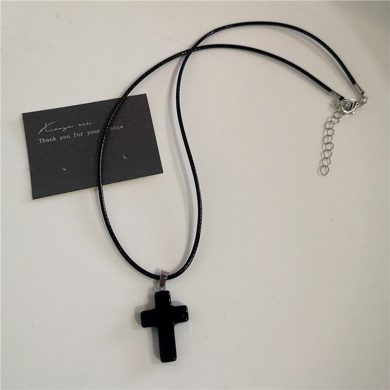 Black Cross Pendant Chain