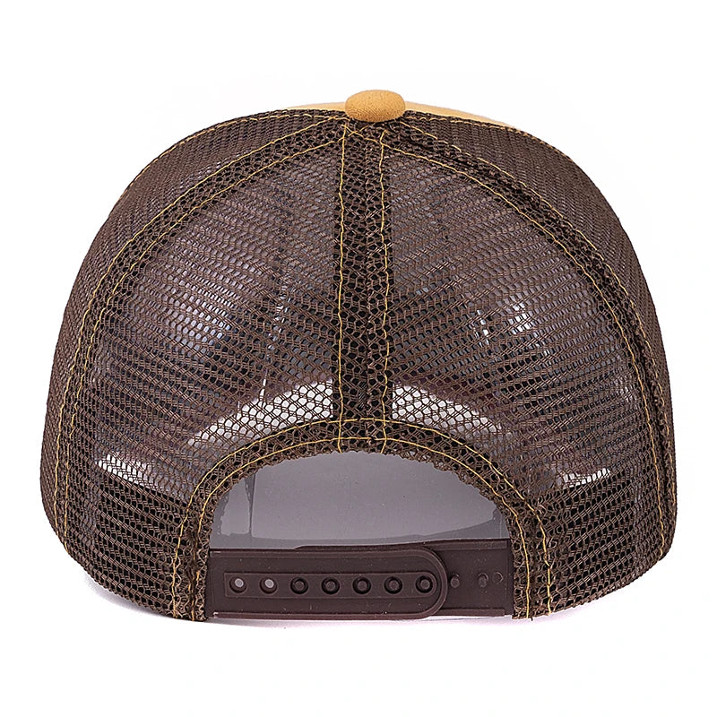 Unisex Mesh Cap Lion Patch Design Cap
