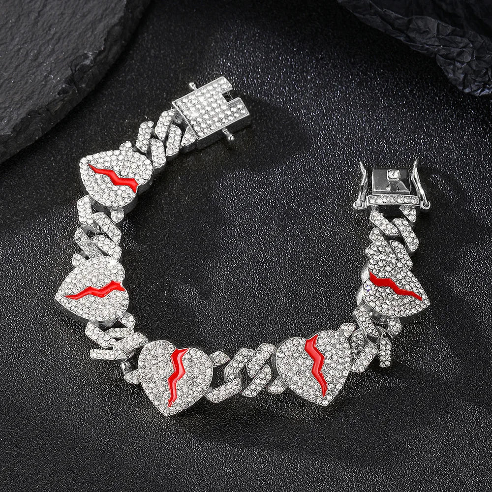 Broken Heart Cuban Chain Bracelet