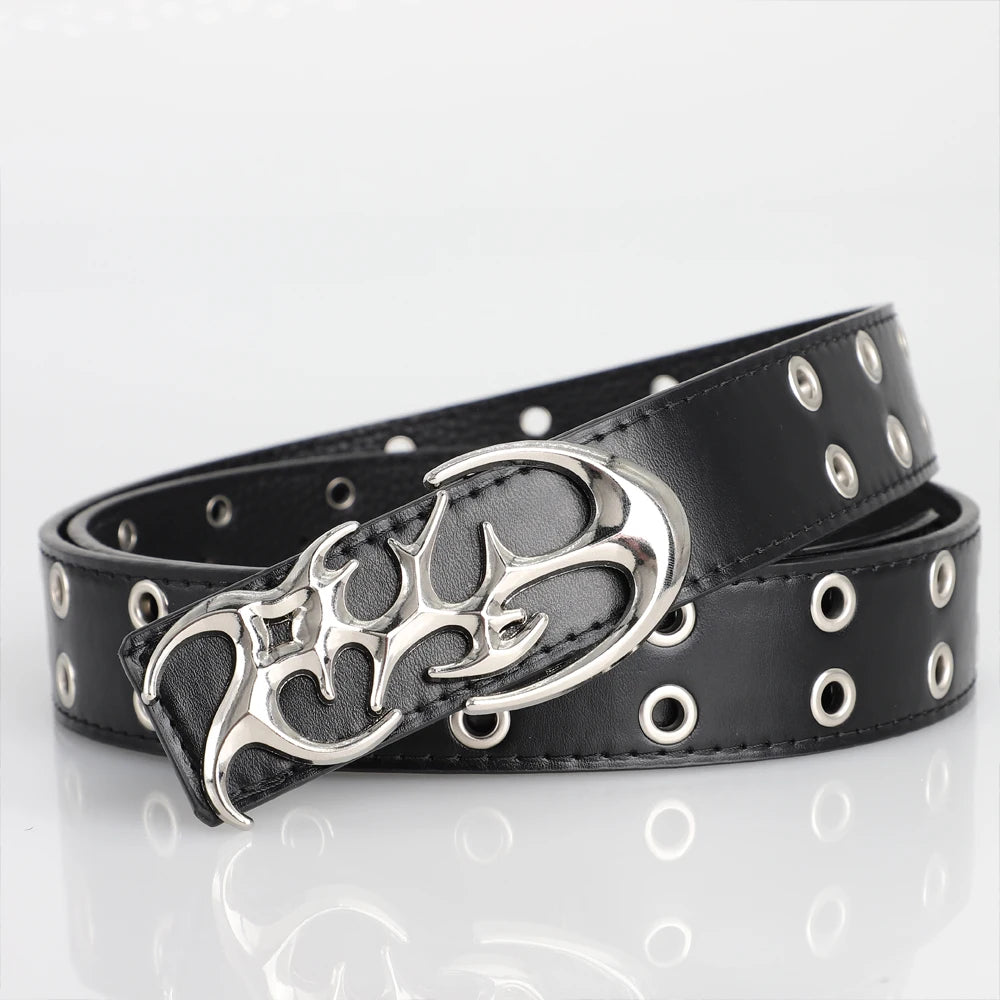 Gothic Buckle Leather Belt