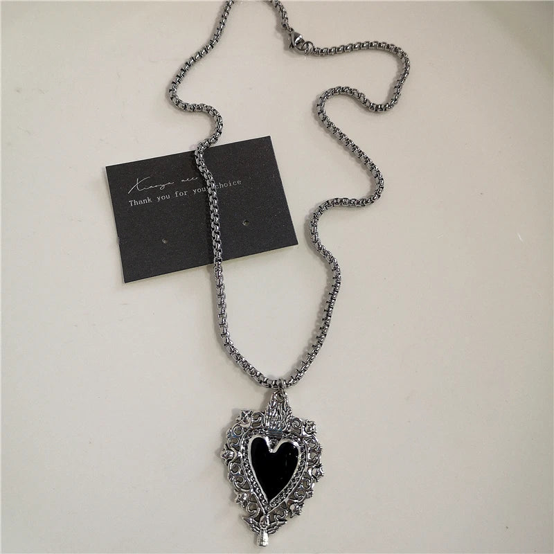 Black Cross Pendant Chain