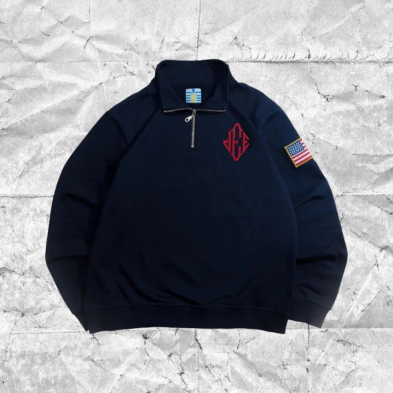 American Flag Quarter Zip Sweater
