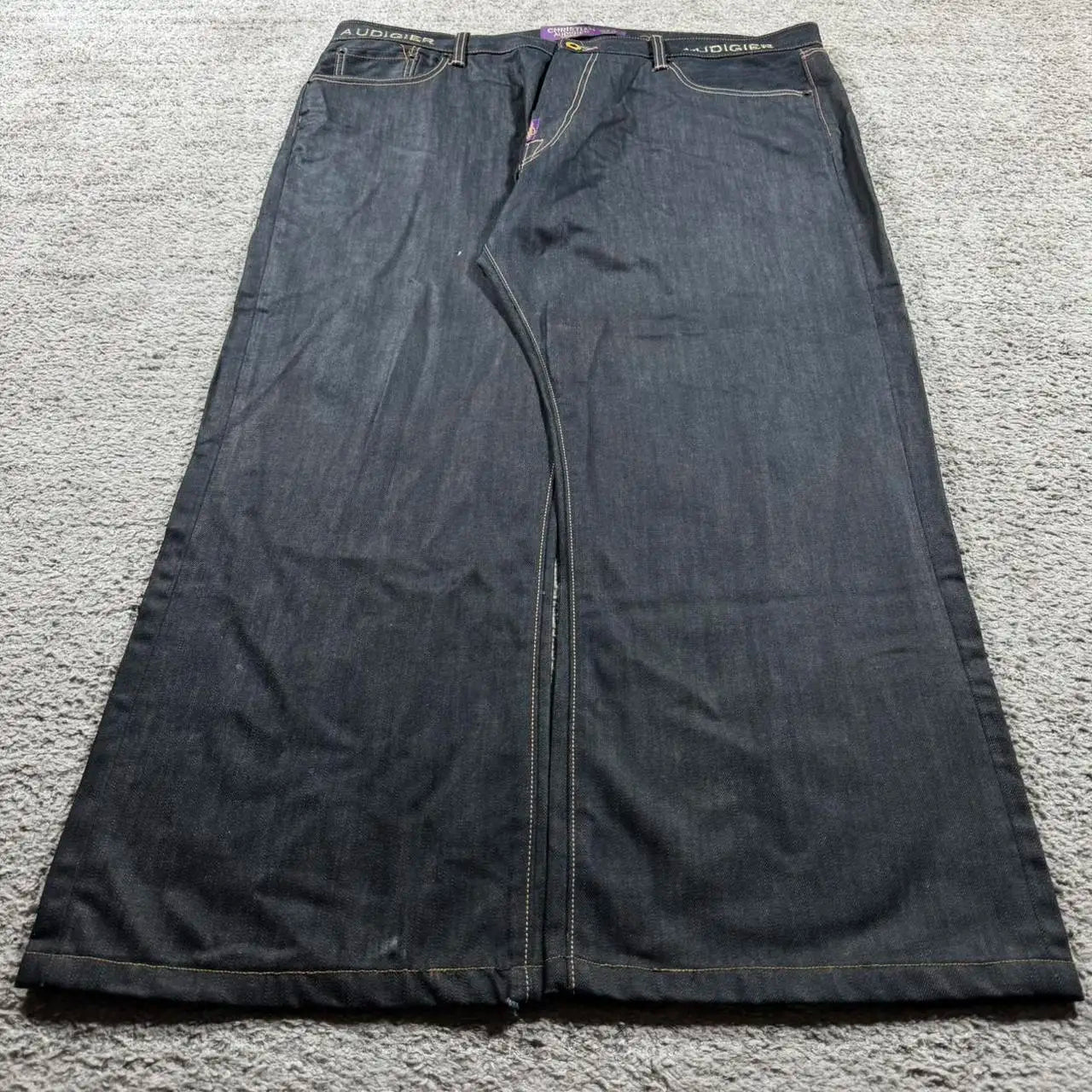 Embroidered design Wide Leg Baggy Jeans
