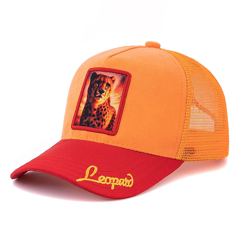 Unisex Mesh Cap Lion Patch Design Cap