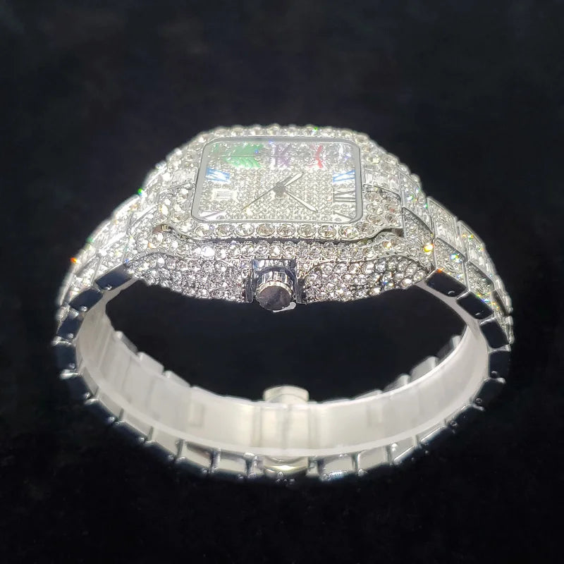 Rectangle Shaped Iced Out Watch