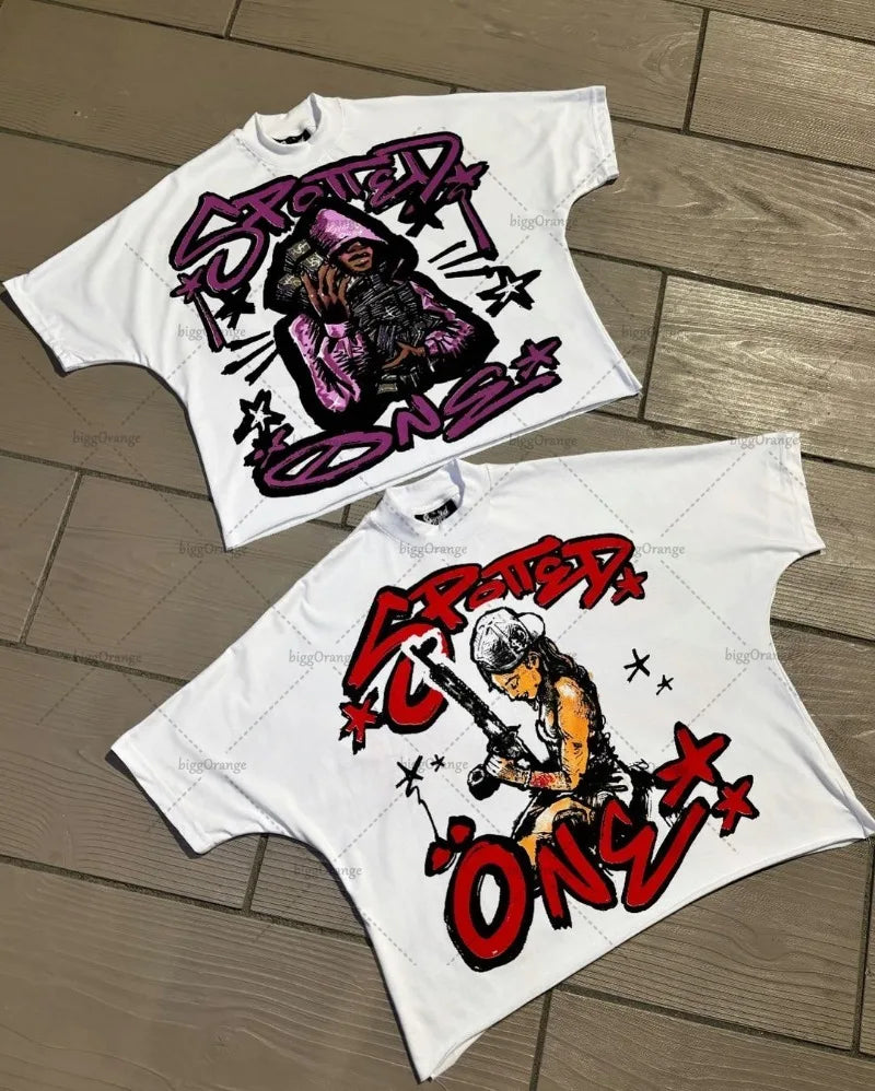 New American Retro Street Graffiti T-shirt