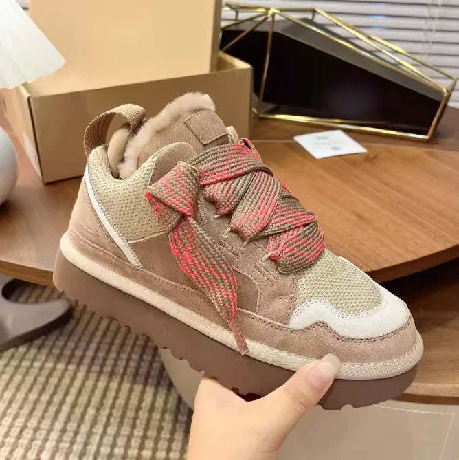 Fuzzy Lined Snow Sneakers Women