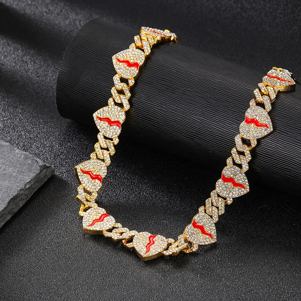 Broken Heart Cuban Chain Bracelet