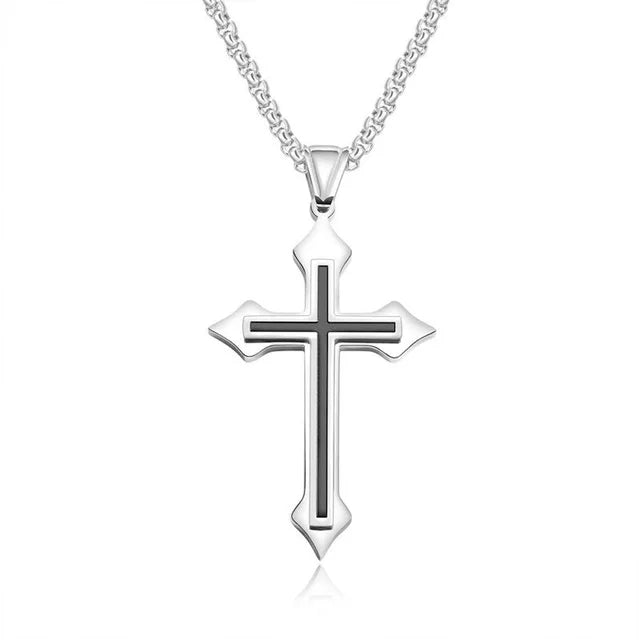 Flame Cross Pendant Chain