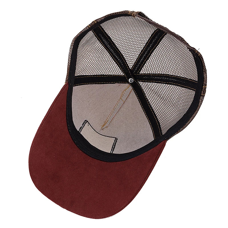 Unisex Mesh Cap Lion Patch Design Cap