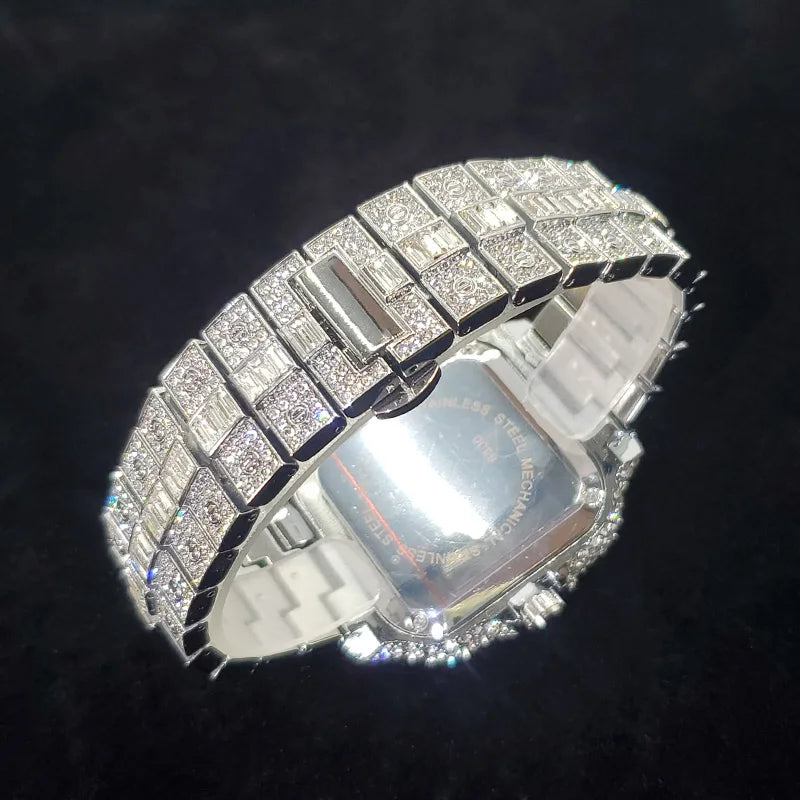 Rectangle Shaped Iced Out Watch