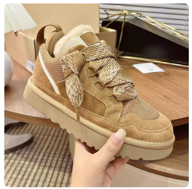 Fuzzy Lined Snow Sneakers Women