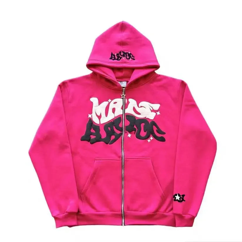 Made Havoc Puff Print Star Zipper Hoodie