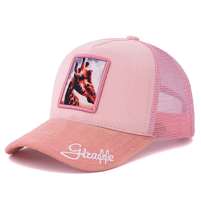 Unisex Mesh Cap Lion Patch Design Cap