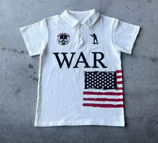 Embroidered War Polo T-shirt