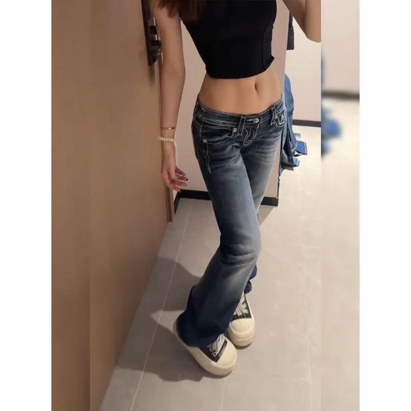 Gothic Embroidered Denim Pants