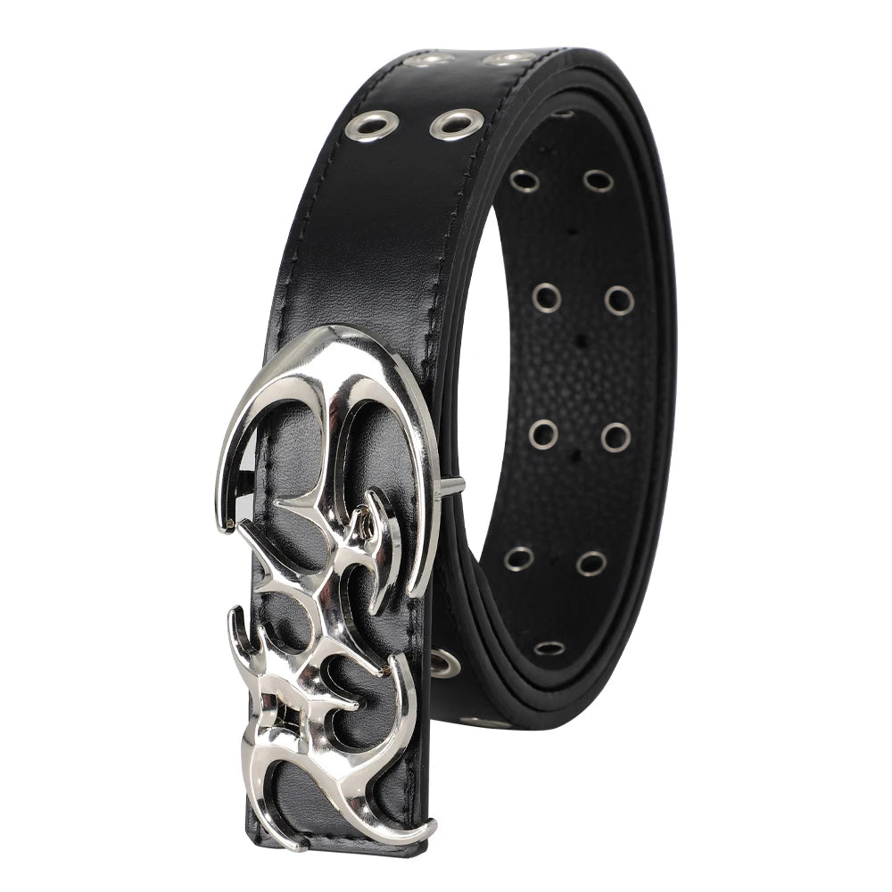 Gothic Buckle Leather Belt