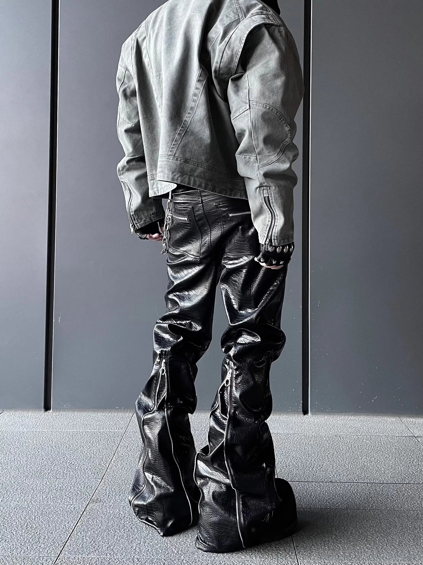 Flared Leather Pants