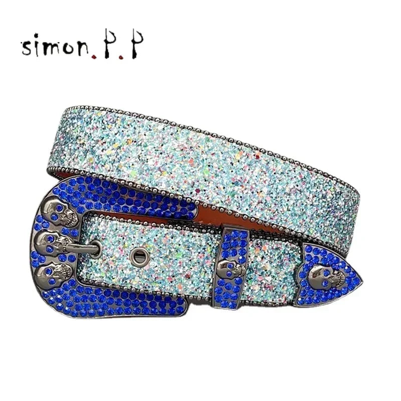 Punk Dark Western Rhinestones Belts