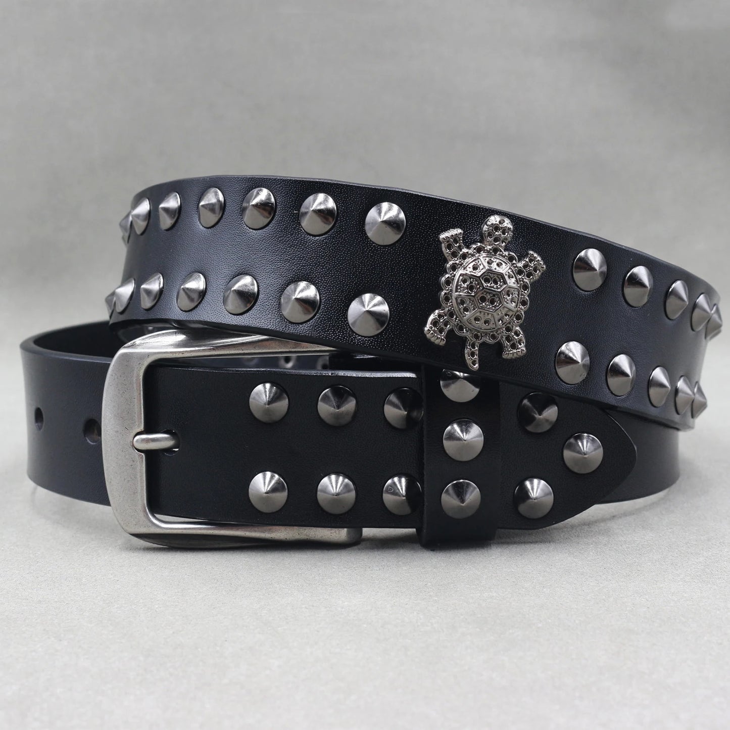 Metal Rivet Leather Belt