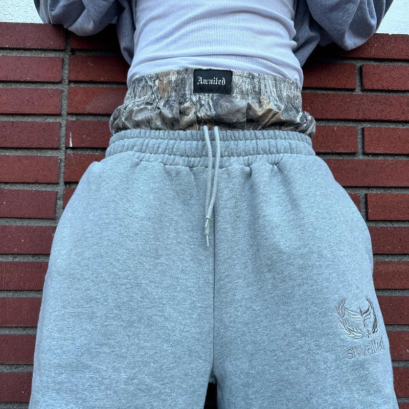 Double Waisted Embroidered Baggy Sweatpants
