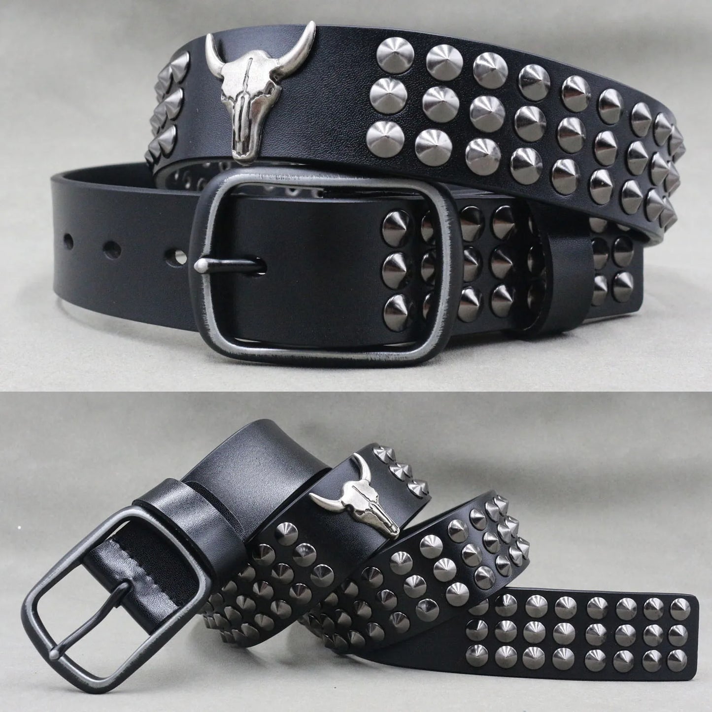 Metal Rivet Leather Belt