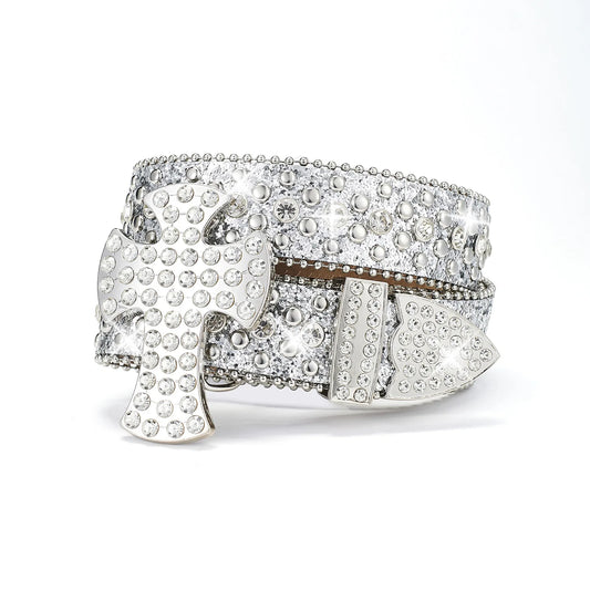New Luxury Unisex Rhinestone Cross Belt