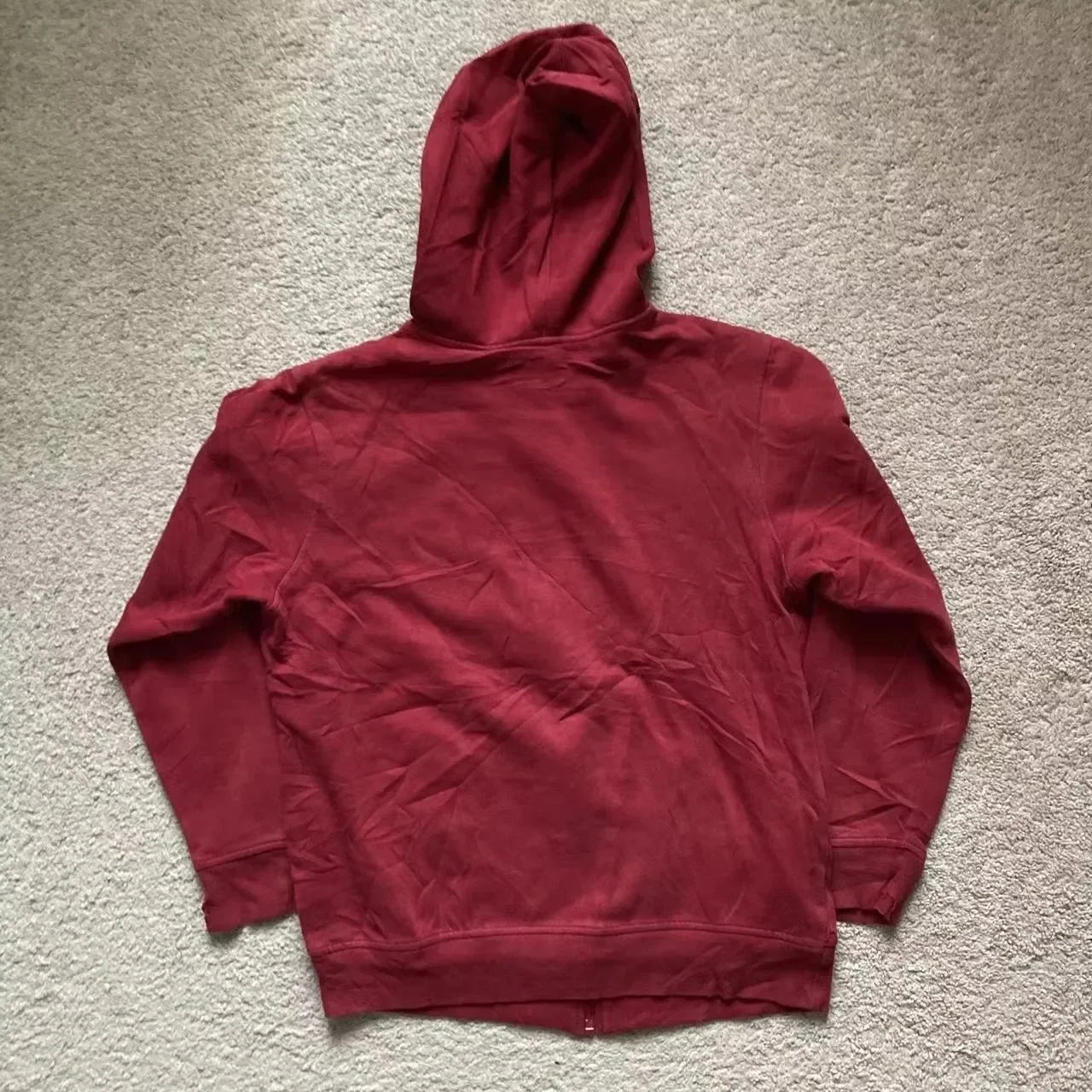 Cotton Red Zipper Hoodie