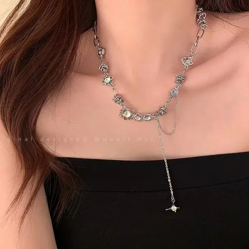 Shiny Star Chain Necklace Y2k