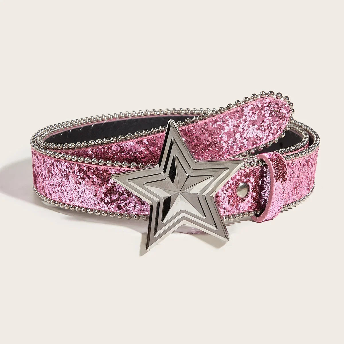 Unisex Star Buckle Rhinestone Belt Y2k